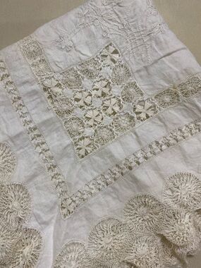Handmade Cream Crochet Lace Textile